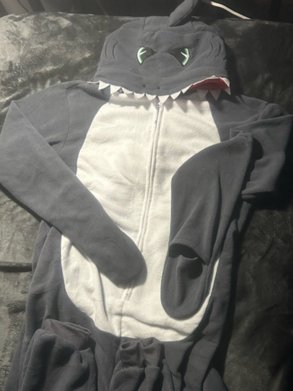 Gray and White Shark Onesie